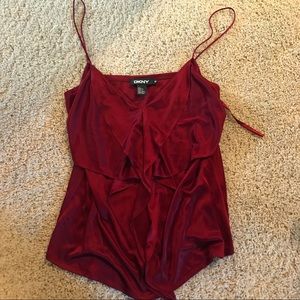 DKNY dark red cami shirt